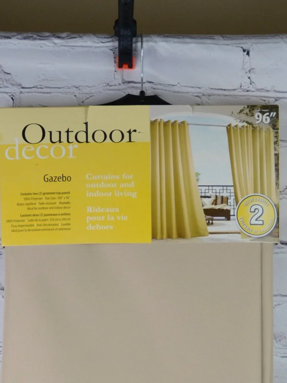 NEW! OUTDOOR DECOR Gazebo Curtain Panels, 96